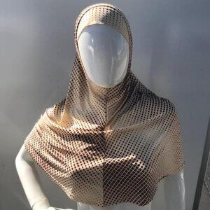 2 Piece Adult Extra Long Hijab Brown and Beige